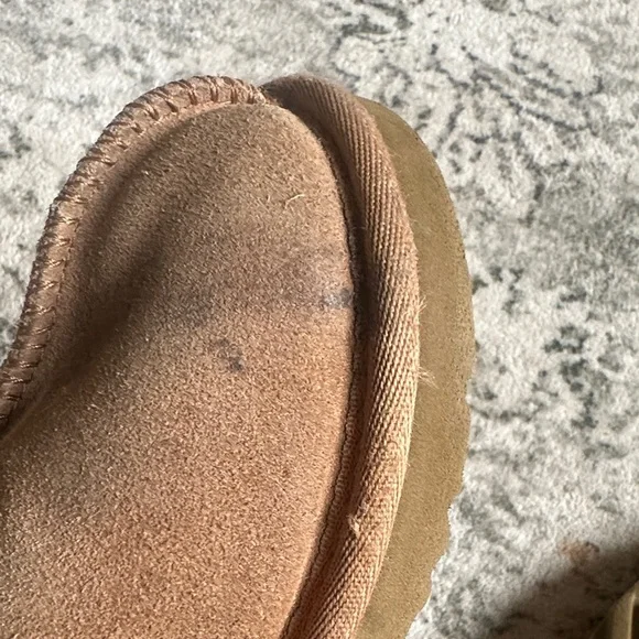 Men’s UGG Chestnut Brown Suede Lined Slip-On Slippers - Picture 4 of 5